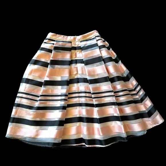 Pink Tartan Satin Stripe Full Skirt - Picture 4 of 13